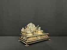 Bronze Tintenfass versilbert