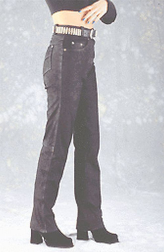 Lederjeans nubuk schwarz - lederjeans,
