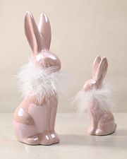 Osterhasen Figuren Keramik Set