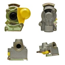 Kupplungskopf mit Ventil LKW 16x1,5 Traktor Druckluftbremse Gelb