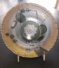 Glass SCHALE TELLER Eisch? Irisierend SCHMETTERLINGE Gold