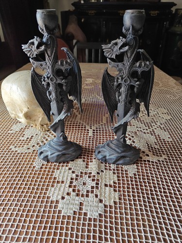 Gothic drachen kerzenhalter - gothic,