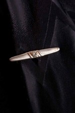 Vintage Krawattenhalter silber Strass Krawattennadel Klammer 90er