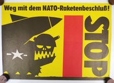 Poster DDR Weg mit dem NATO Raketenbeschuß Stop 1983