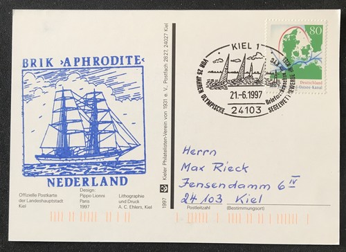 Sonderkarte kieler woche - kieler, 1997