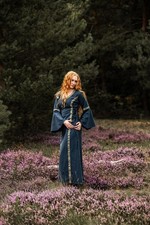 Mittelalter Baumwollkleid "Angie" blau Gewandung Cosplay LARP