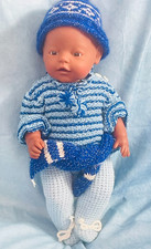 Vintage Max Zapf Puppe – Junge in blauem Strickkostüm – ZAPF Creation - 40 cm