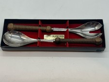 Vintage Salat Besteck mit Holzgriff Beram Rostfrei Art: 1957