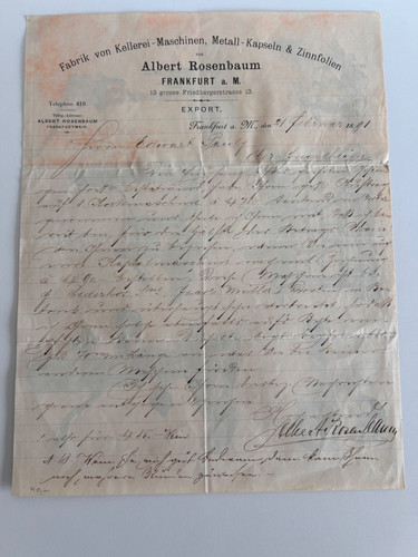Briefkopf rechnung 1891 - briefkopf,