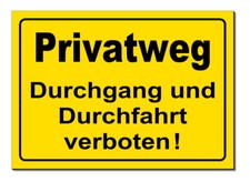 Privatweg-Durchgang + Durchfahrt verboten -Alu.Schild-30 x 20 cm-Warnschild