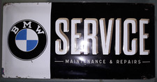 Blechschild BMW Werbung : Service Maintenance & Repairs (50x25) Vintage