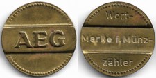 Stromzählermarke Berlin AEG Wert- Marke f. Münz- zähler Messing Menzel 1826.1
