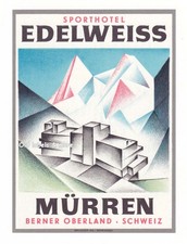 x4046 Sport-Hotel Edelweiss MÜRREN luggage label Kofferaufkleber - BRÜGGER