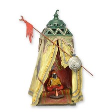 Bronzefigur Beduinen-Zelt, H. 32,3 cm, mehrfarbig, orientalisch, Dekofigur, A...