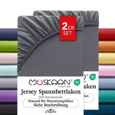 2er-Set Spannbettlaken Jersey 100% Baumwolle – Spannbetttuch 8 Größen 32 Farben