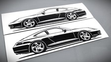 Aufkleber silhouette porsche - aufkleber,