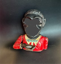 antike mechanische Spardose Jolly Penny Bank aus Gusseisen Vintage USA