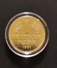 1 DM - Münze 24 kt. vergoldet