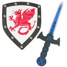 Ritter Schwert und Schild aus Schaumstoff | Spielzeug Set mit Drachen