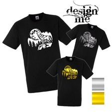 T-Shirt Wolf Mond Motiv Design Gold Silber Shirt Geschenk