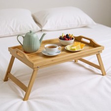 Frühstückstablett Tablett Holz klappbar Betttablett mit Beinen Serviertablett