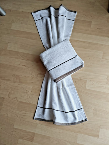 Handtuch weiß schwarz - weiß,, braun