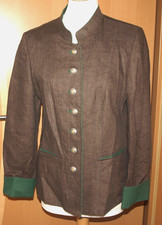 H500 - h. moser Damen Trachten Jacke Janker mit Stehkragen Gr. 38 - Leinen