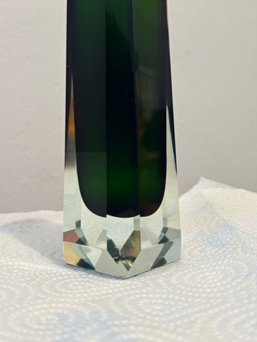 Glasvase grün transparent - glasvase, grün/transparent