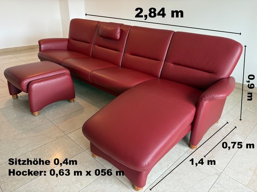 Rote ledercouch gebraucht wie - ledercouch,