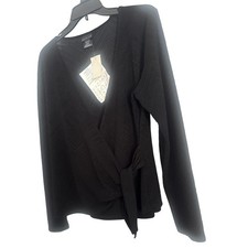 Citiknits Women's L Black Wrap