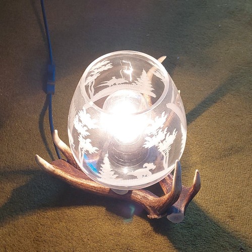 Geweih tischlampe glas kugel - geweih-tischlampe,, glas-kugel