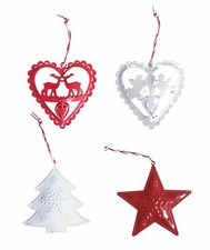 Metall-Weihnachtsdeko Herz Stern Tanne Christbaumschmuck Weihnachtsbaumschmuck