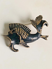 Vintage-Brosche. Fisch. Emaille.  Größe: 3,2 x 2 cm.