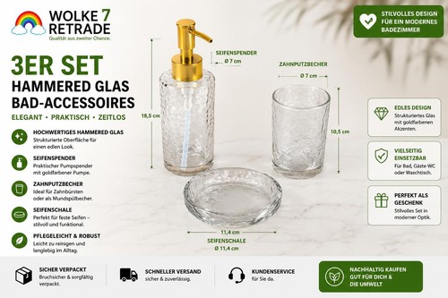 Badaccessoires set glas - set, gold