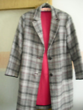 Mantel von SISLEY Größe 38 2 Knöpfen,2 Taschen,kariert.Cotton,Polyester.Made in 