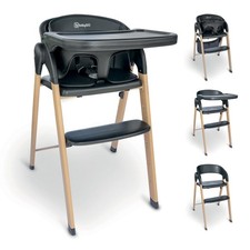 BabyGo Levels Hochstuhl inkl. Essbrett black/wood TOP