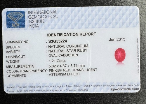 Natural star ruby - natural, ct