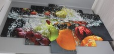 5-tlg. Leinwandbilder Set Obst im Wasser 100 H x 160 cm B Bild Leinwand M-OW