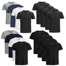JACK & JONES T-Shirt Herren 4er Pack Basic O-Neck V-Neck Shirt S M L XL XXL