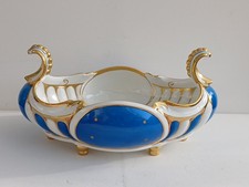 SCHAUBACH KUNST Prächtige große Schale ART DÉCO 1920er Jahre Blau/Weiß mit Gold 
