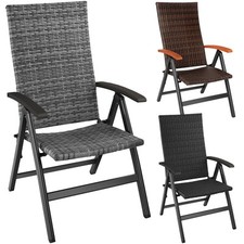 Aluminium Rattanstuhl klappbar Polyrattan Gartenstuhl Hochlehner Klappstuhl