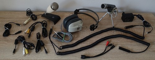 Altes mikrofon kopfhörer - mikrofon,