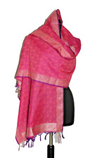 Schal Seidentuch Silk Rosa Mehrfarbig Camouflage  changierend Handarbeit-Indien
