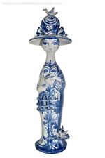 RAR Björn Wiinblad Keramik Frauen Dänemark Figur signiert Frühling '73 blau weiß