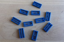 10 blaue Lego Gitter Steine in der Grösse 1 x 2 x 1/3 (2412) (S359)