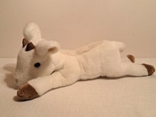 Sigikid Ziege weiß / Sammler Stofftier mit Holzlogo rar selten / West Germany