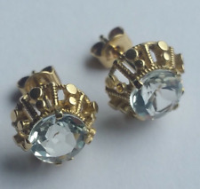 Gold 585 Aquamarin Ohrstecker 3,14ct Handgefertigt wie neu kein Altgold