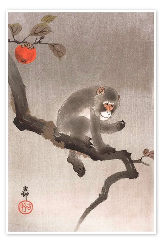 Poster affe einem baum - einem,