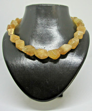 GROSSE CITRIN - KETTE VERSCHLUSS STERLING SILBER 925 VERGOLDET NEU