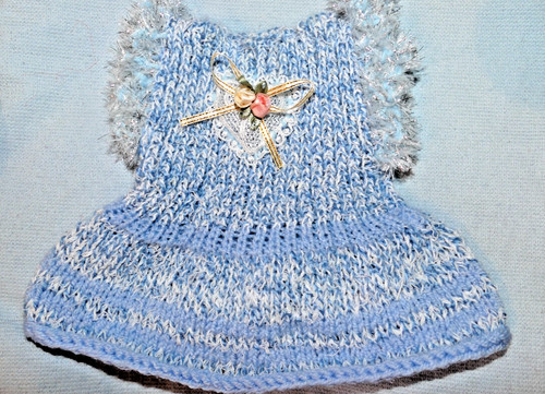 Kleid tunika gestrickt blau - gestrickt,